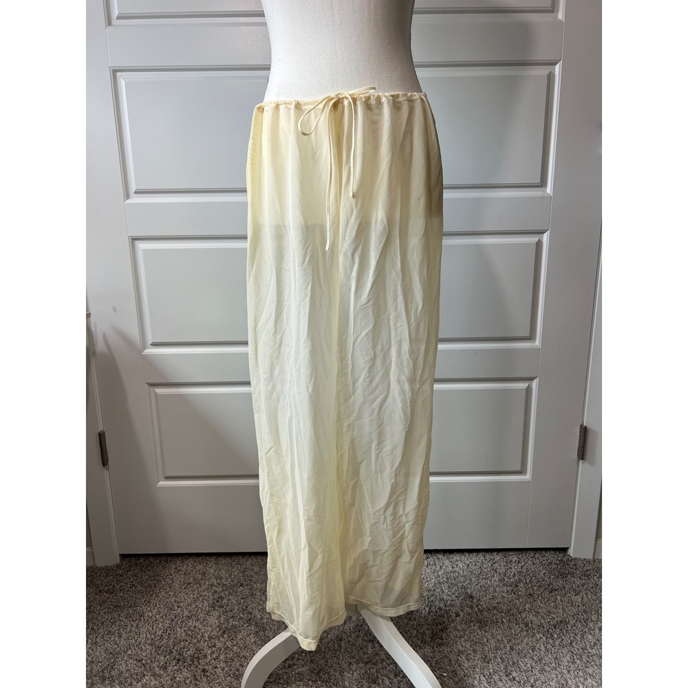 La Blanca Cream Sheer Cover Up Burning Man Pants Drawstring Waist Extender Med‎